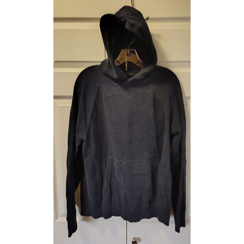 Banana Republic Fine-Knit Pullover Hoodie Sweater Large